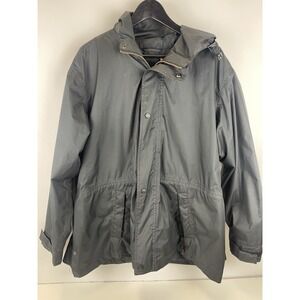 Outback Trading Company Mens‎ M Windbreaker Rain Jacket Hooded Black Full Zip
